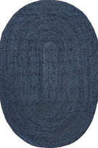 nuLOOM Oval 3x5 Rigo Jute Hand Woven Area Rug, Navy, Solid Farmhouse Design, Natural Fiber, For Bedroom, Living Room, Dining Room, Hallway, Office, Kitchen, Entryway