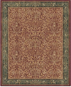 RUGGABLE x Morris & Co Machine Washable Christmas Area Rug – Acorn Amber Red 8x10, Stain-Resistant, Non-Slip – Large Rugs for Living Room, Bedroom, Hallway, Entryway & Office–with Cushioned Pad