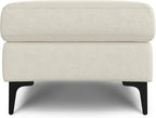 SIMPLIHOME Ava Large Rectangular Ottoman in 100% Recycled Polyester Tightly Woven Performance Fabric, Cream, 48-inches Wide, Multipurpose Table or Footrest Ottoman, Assembled, For Living Room