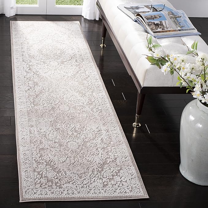 SAFAVIEH Reflection Collection Runner Rug - 2'3" x 8', Beige & Cream, Non-Shedding & Easy Cleaning, Ideal for Living Room, Bedroom (RFT668A)