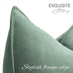 ZWJD Dusty Green Pillow Covers 24x24 Set of 2 Chenille Throw Pillow Covers with Elegant Design Soft and Luxurious Decorative Throw Pillows for Couch, Bed, and Home Decor
