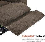 MCombo Lay Flat Dual Motor Power Lift Recliner Chair with Massage & Dual Heating, Arm Storage, Extended Footrest, USB A/C Ports & Cup Holders, Infinite Position for Elderly, Fabric LC002 (Brown)