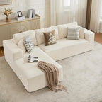 106" Cloud Modular Sectional Sofa Couch with L-Shape Chaise,Modern Boneless Sectional Couch with Deep Seat,Upholstered Couches for Living Room Bedroom,No Assembly Required,Beige