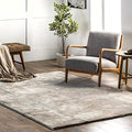 nuLOOM 6' Square Cozy Plush SuperiorWash Area Rug, Machine Washable, Non-Slip, Soft Fluffy Shag Carpet for Living Room Bedroom Kids Room Nursery Home Decor, Loni Beige