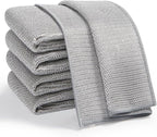 JOYMOOP Multipurpose Non-Scratch Wire Dishwashing Rag for Wet and Dry, Reusable Cleaning Cloths, Scrubbing Pads for Dishes, Glass, Stainless Steel - 5 Pack