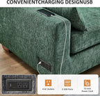 VANOMi Large Modular Sectional Sofa, Oversized Couch with Charging Station, Cloud Couch Deep Seat Sofa with Thick Cushion, Convertible Sectional Couches for Living Room Office Apartment