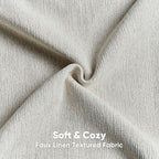 FUTEI Natural White Wood Chenille Decorative Throw Pillow Covers 18x18 Inch Set of 2,Soft Cozy Faux Linen Textured Cushion Case,Farmhouse Home Decor for Couch Living Room
