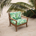Tommy Bahama Deep Seating Lounge Cushion, 26" X 26" X 4", Coastal Palm Green Leaf