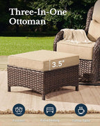 HILLGA Luxury Patio Furniture Set with 6-Inch Thick Cushions, High Back Outdoor Swivel Rocker Chairs and Patio Couch, 10-Piece All Weather Conversation Set for Porch Deck Pool Yard, Beige (V3)