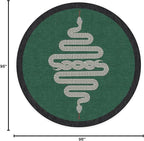 RUGGABLE x Jonathan Adler Machine Washable Modern Area Rug – Venom Emerald 8 ft Round, Stain-Resistant, Non-Slip – Large Rugs for Living Room, Bedroom, Hallway, Entryway & Office–with Standard Pad