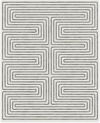 RUGGABLE x Jonathan Adler Machine Washable Modern Area Rug – Labyrinth Black/Ivory 8x10, Stain-Resistant, Non-Slip – Large Rugs for Living Room, Bedroom, Hallway, Entryway & Office–with Cushioned Pad