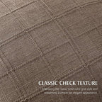 Foindtower Set of 2 Decorative Linen Check Throw Pillow Covers Neutral Farmhouse Vintage Cushion Covers Modern Boho Home Decor for Sofa Chair Couch Bedroom Living Room,26×26 Inch,Taupe Grey