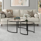 Mitera Round Nested Coffee Table in Blackened Bronze