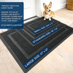 OLANLY Front Door Mat Indoor Outdoor Entrance, Waterproof All-Season, All-Weather Doormat, Sturdy Natural Rubber, Fade Resistant, Low Profile, Easy Clean Patio Porch Entryway Mat, 29.5x17, Black