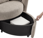 Studio Living® Beckett 48" Storage Chair, Modern Farmhouse, Pocket Coil Comfort, Easy Assembly, Chenille Fabric, Taupe
