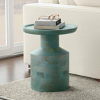 SIMPLIHOME Haynes 16-inch Wide Solid Mango End Table in Teal Wash, Handcrafted Boho-Style Accent Table for Living, Bedroom, or Home Office, Assembled