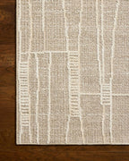 Loloi Amber Lewis Bexley Collection BEX-05 Mushroom/Natural 6'-6" x 9'-3" Area Rug Neutral, Textured, Living, Bedroom, Dining, Carpet