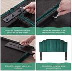Velvet Upholstered Headboard Queen, Tufted Headboard, Elegantly Curved Queen headboard only,Soft Padded headboards, Modern Vertical Channel Design Head Board, Dark Green