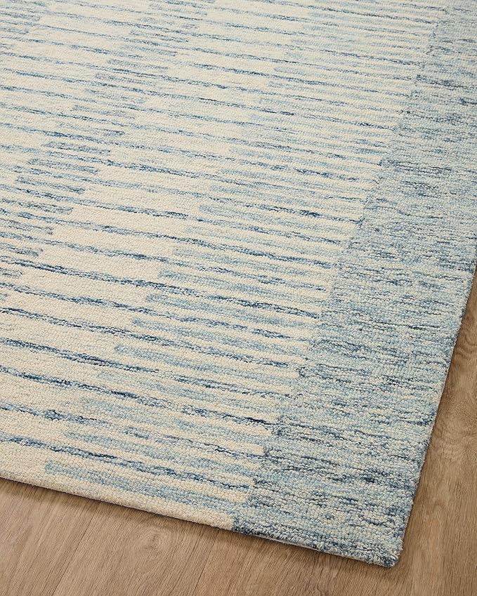 Loloi Chris Loves Julia Chris Collection CHR-01 Ivory/Denim 7'-9'' x 9'-9'', .50" Pile Height, Area Rug