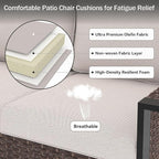 Outdoor Chair Cushions 23" x 24" x 4", Patio Deep Seat Replacement Cushions Set with Zippered Removable Cover, Weather-Resistant Olefin Fabric for Garden Chair Sofa Couch, Set of 2, Beige