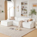 107" Modular Sectional Sofa, Boneless Couch Sponge Sectional Sofa for Living Room, High Density Sponges Cloud Couch,Modular L-Shape with Chaise, White