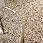 Unique Loom Solid Shag Collection Area Rug (4' 1" Round, Taupe)