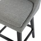 CHITA Bar Height Swivel Barstool with Back Set of 2, FSC Certified Upholstered Bar Stool, 30.7" H Seat Height, Fabric in Fog