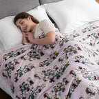 Berkshire Blanket Peanuts® VelvetLoft® Cute Character Snoopy Plush Blanket,Peanuts Laughing Robe Lilac,Full/Queen 90 in x 90 in (Official Peanuts® Product)