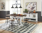Signature Design by Ashley Valebeck Industrial Adjustable Height Swivel Barstool, 2 Count, Brown