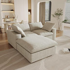 Cloud Modular Sectional Sofa Couch,80.3" L Shaped Convertible Couches with Storage Ottoman for Living Room,Minimalist Deep Sofa Couches,Sofa Covers Washable&Replaceable