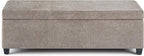 SIMPLIHOME Avalon 48 inch Wide Contemporary Rectangle Storage Ottoman Bench in Distressed Grey Taupe Vegan Faux Leather, Assembled, for the Living Room, Entryway and Family Room