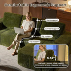 114" Glitter Cloud Sectional Couch with L-Shape Chaise, Modern Boneless Couches for Living Room Christmas Party, Fluffy Tufted Deep Seat Modular Sofa in a Box No Assembly