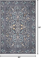Loloi Rifle Paper Co. Maison Collection MAO-01 Nightingale Black 5'-0" x 7'-6", .19" Pile Height, Area Rug