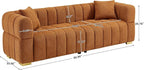 VANOMi Sofa and Chair Set, Modern Deep Seat Couch & Boucle Sofa Chairs, Oversized Upholstered Couch Sets for Living Room, Bedroom, Office, Apartment, Curry (2 Pieces)