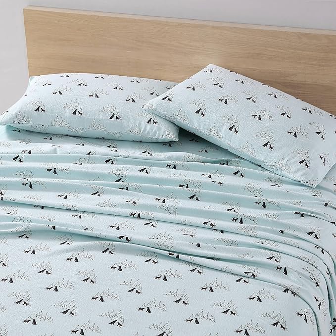 Eddie Bauer - King Sheets, Cotton Flannel Bedding Set, Brushed For Extra Softness, Cozy Home Decor (Dog Friends, King)