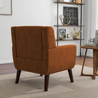 Accent Chair, Modern Velvet Arm Chair for Living Room, Bedroom, Comfy High-Resilient Sponge Reading Chair for Small Spaces-Velvet Orange, Set of 1