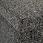 SIMPLIHOME Avalon 48 inch Wide Contemporary Rectangle Storage Ottoman Bench in Dark Grey Tweed Look Fabric, Assembled, For the Living Room, Entryway and Family Room