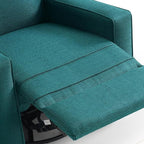 Harkawon Swivel Rocker Recliner Chair, Glider Rocker Recliner, Rocking Chair Nursery, Fabric Chair with High Back, Deep Seat, for Living Room, Bedroom, Green