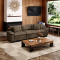123" Cloud Modular Sectional Sofa, 3-Seater w/Deep Seat & Removable Arms, Plush Chenille for Living Room - Taupe