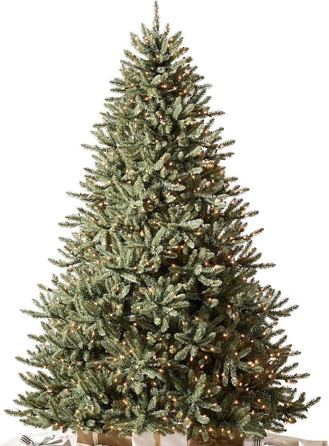 Balsam Hill 5.5ft Pre-Lit Classic Blue Spruce - Artificial Christmas Tree with 400 Clear Incandescent Lights, Easy Plug Technology, Premium Stand for Indoor Holiday Decorating