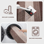 Kitinjoy Indoor Outdoor Door Mat, 71x47 Non-Slip Absorbent Dirt Trapper, Low-Profile Washable Inside Entrance Front Floor Mat, Sturdy Soft Entry Doormats for Entryway, Brown