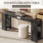 Tribesigns 70.9-Inch Long Console Table, Farmhouse Wooden Entryway Sofa Table Behind Couch, Narrow Entry Console for Living Room, Hallway, Entrance, Foyer, Black