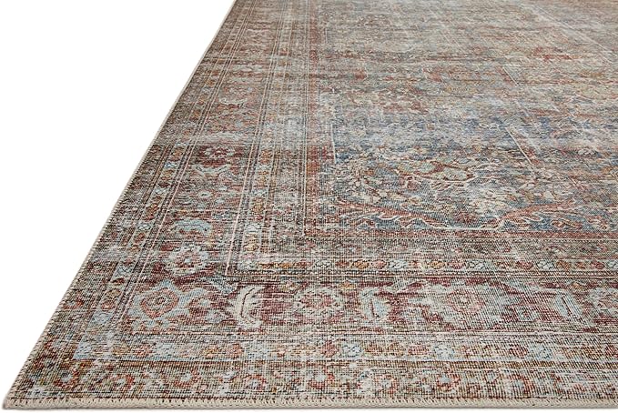 Loloi Chris Loves Julia Jules Collection JUL-05 Lagoon/Brick 2'-3'' x 3'-9'', .13" Pile Height, Accent Rug