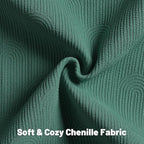 FUTEI Teal Chenille Decorative Throw Pillow Covers 26x26 Inch Set of 2,Soft Cozy Striped Geometric Patterns Euro Pillow Shams,Modern Home Decor for Couch Bed Living Room