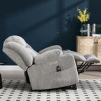 Power Lift Chair for Elderly, Electric Recliner Chair with 8-Point Vibration Massage and Lumbar Heating, Charging Ports, Cup Holders, Standing Assistance Reclining - Light Gray