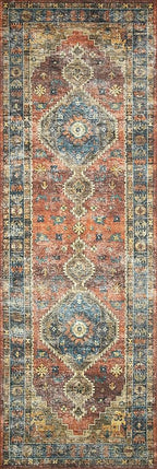 Loloi II Skye Collection SKY-07 Terracotta/Sky 7'-6" x 9'-6" Area Rug