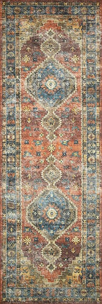 Loloi Skye Collection SKY-11 Rust/Blue 6'-0" x 6'-0" Round Area Rug