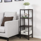 SONGMICS Bamboo Storage Shelf, 4-Tier Shelving Unit, Multifunctional, in the Entryway, Bathroom, Living Room, Balcony, Kitchen, 13 x 13 x 38.6 Inches, Brown UBCB54C