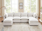 VANOMi Modular Sectional Sofa 6 Seater, Convertible Sectional Couch for Living Room with Rearrangeable Seats, U Shaped Sofa