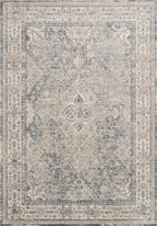 Loloi Teagan Collection TEA-04 Sky/Natural 11'-6" x 15' Area Rug, Large, Soft Neutral Rug, High-Traffic for Living Room, Bedroom, Home Office, Dining Area